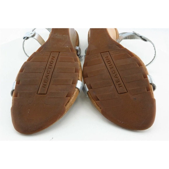 Kenneth Cole Reaction Size 7 M Silver Gladiator Synthetic Women Sandal Shoes - Picture 6 of 6